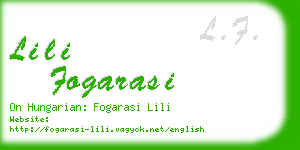 lili fogarasi business card